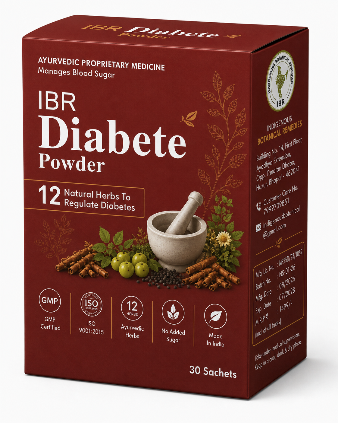 IBR Diabete Powder - Natural Blood Sugar Management | 30 Sachets