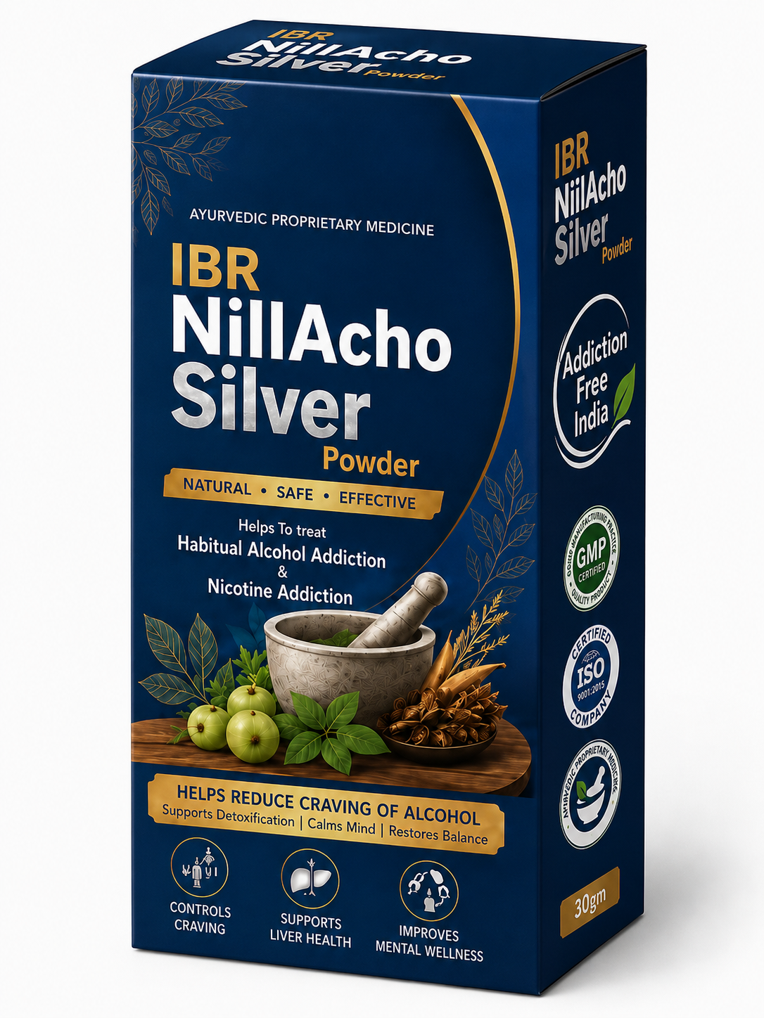 IBR NillAcho Silver Powder - Alcohol & Nicotine Addiction Support